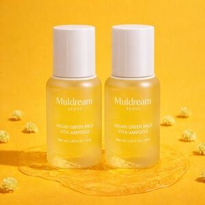 Lot 2 Muldream Vegan Green Mild Vita Ampoule 55ml Korean Cica Brightening Serum